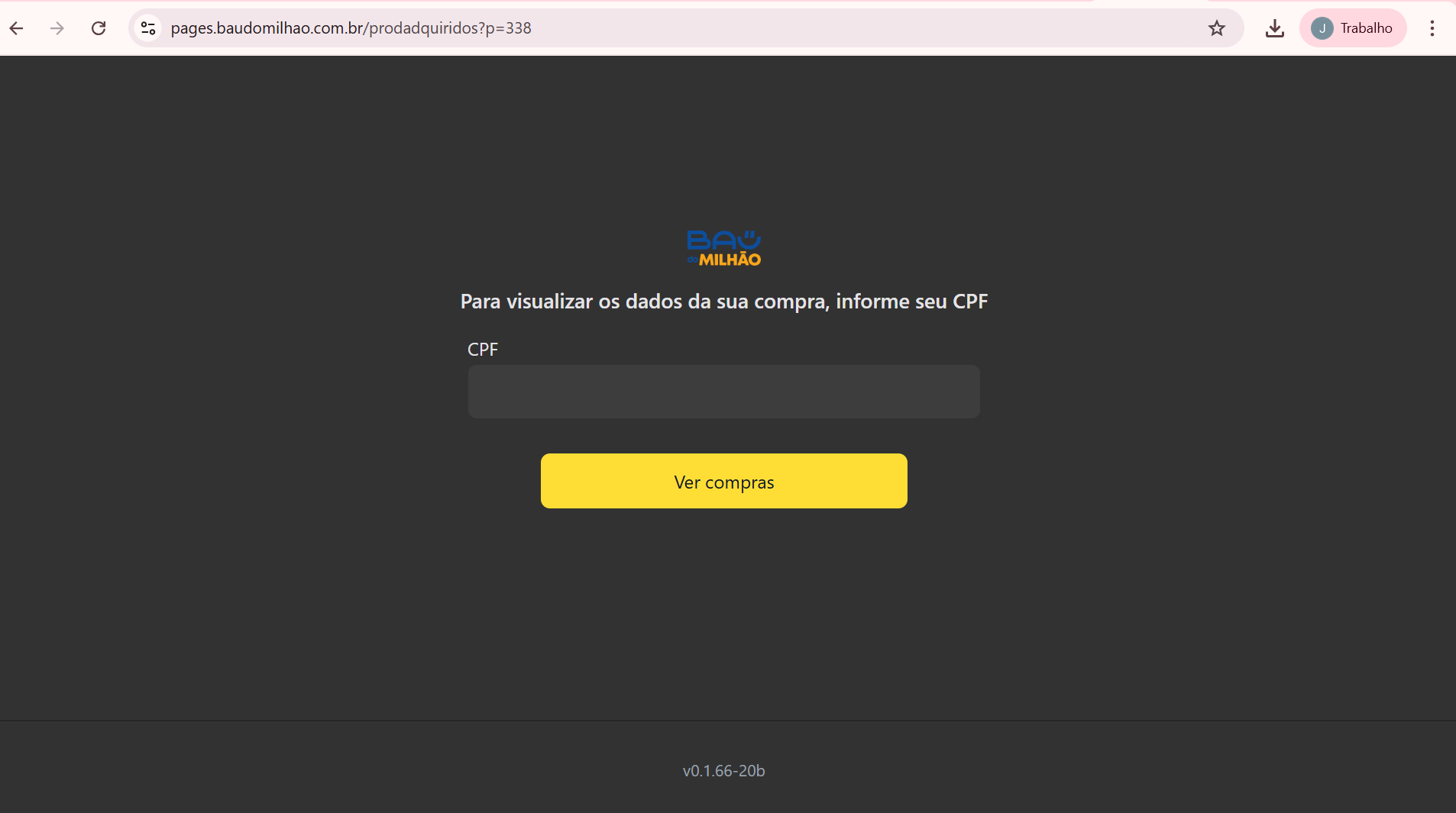 Campo CPF e Ver Compras