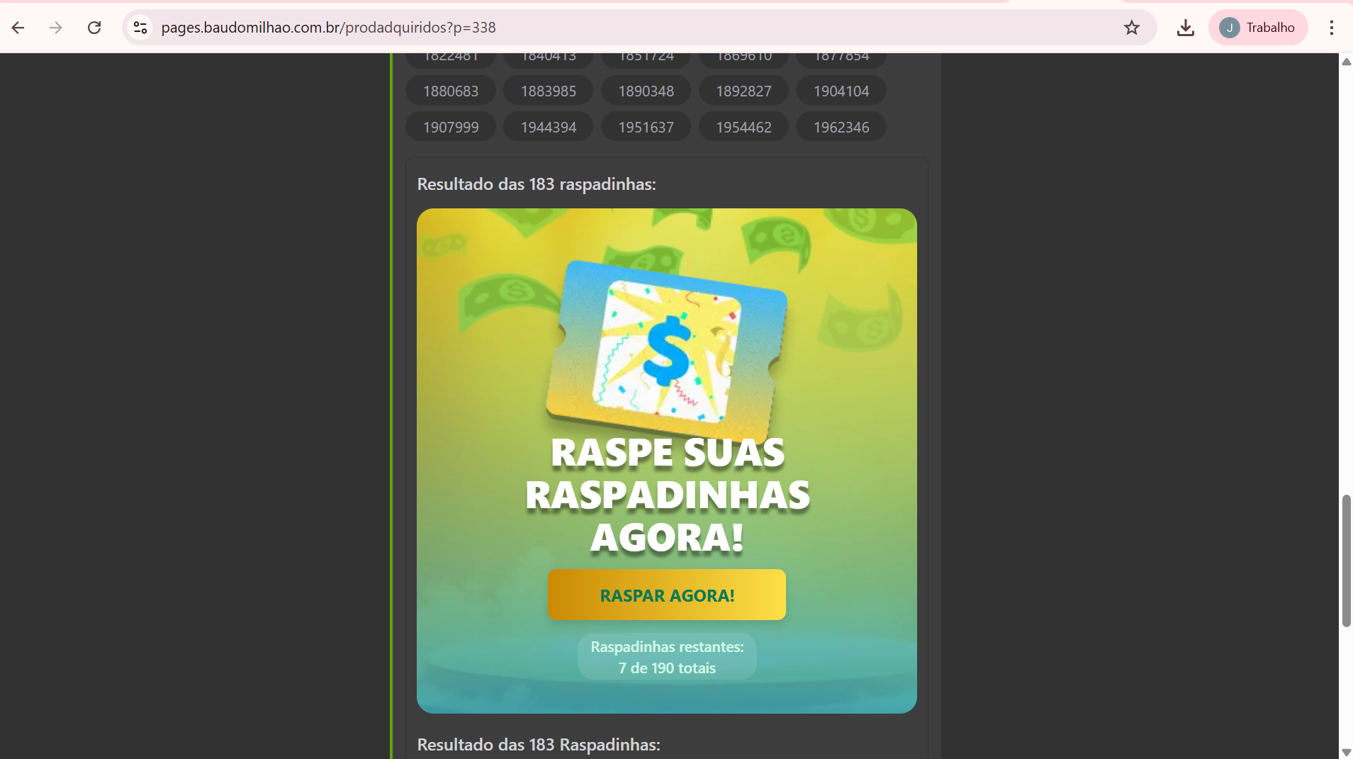 Raspa-Raspas Disponíveis